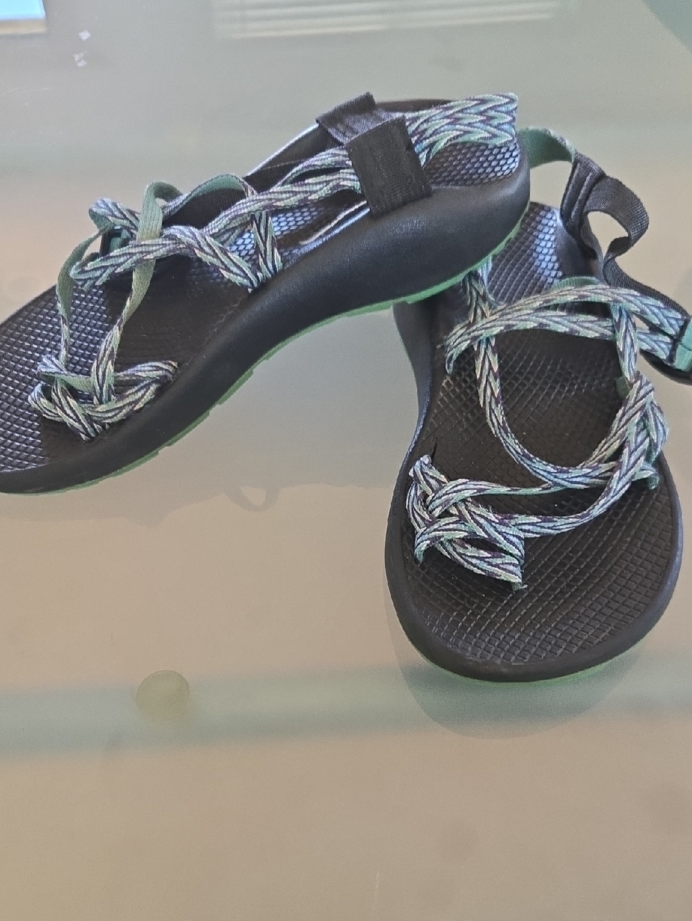 Chaco Women's Black Sandals with Blue-Green Straps